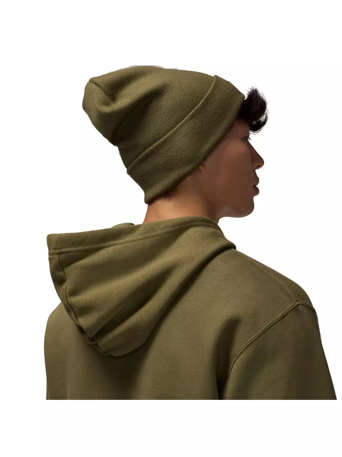 Men's Essentials Fleece Hoodie-Olive - 5