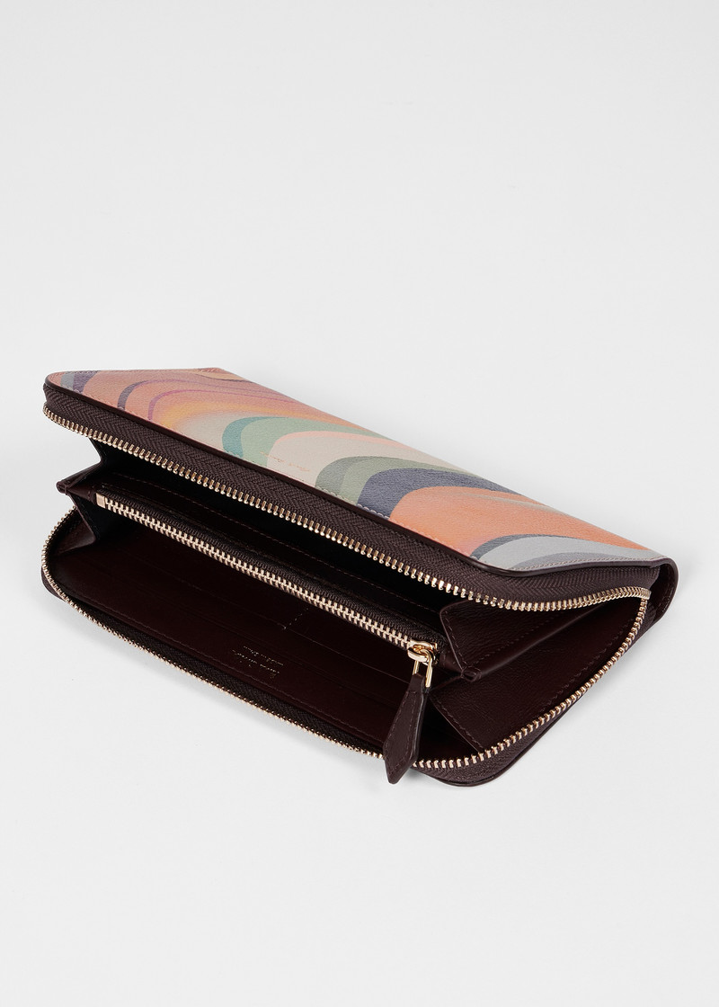 Women's 'Dusky Swirl' Leather Large Zip-Around Purse 3
