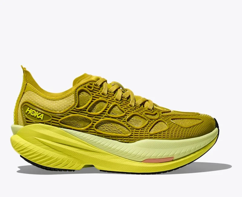 Mach X Caged Shoes in Pea Green/Hoka Citrus - 1