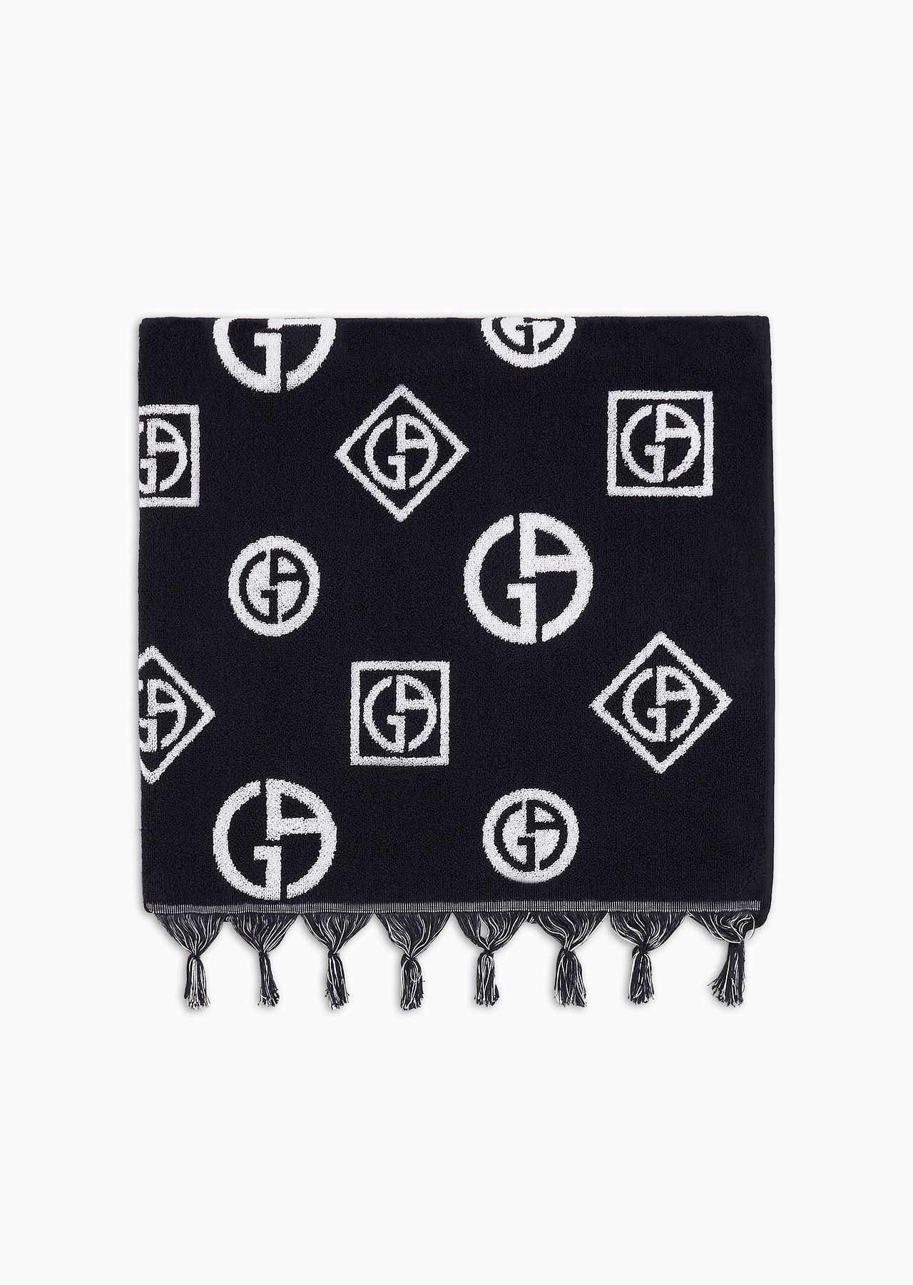 Cotton beach towel with an all-over jacquard motif - 1