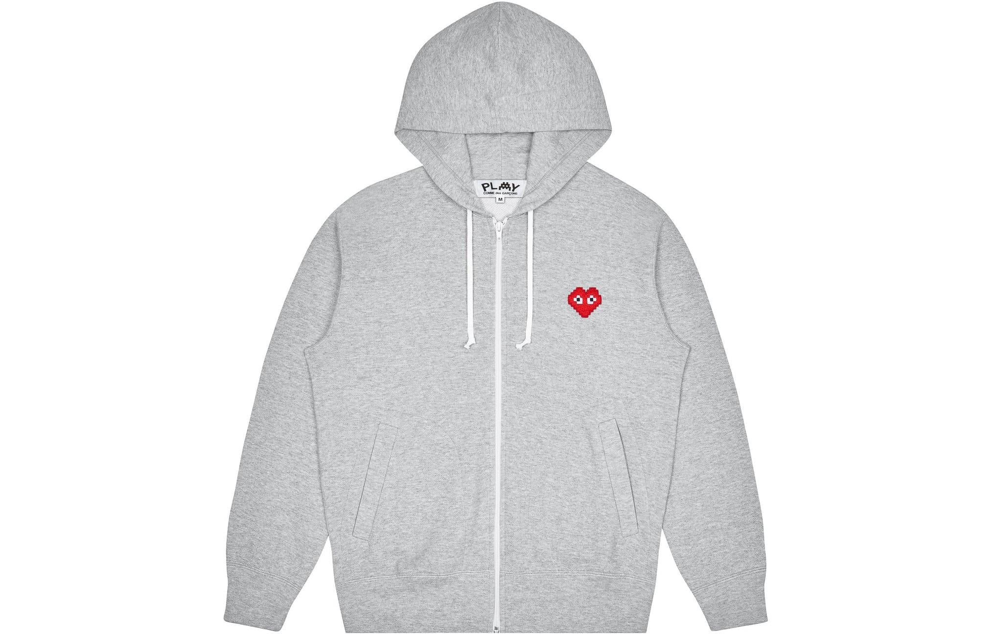 (WMNS) COMME des GARCONS PLAY Invaders Zip Hooded Sweatshirt 'Grey' AZ-T325-051-1 - 2