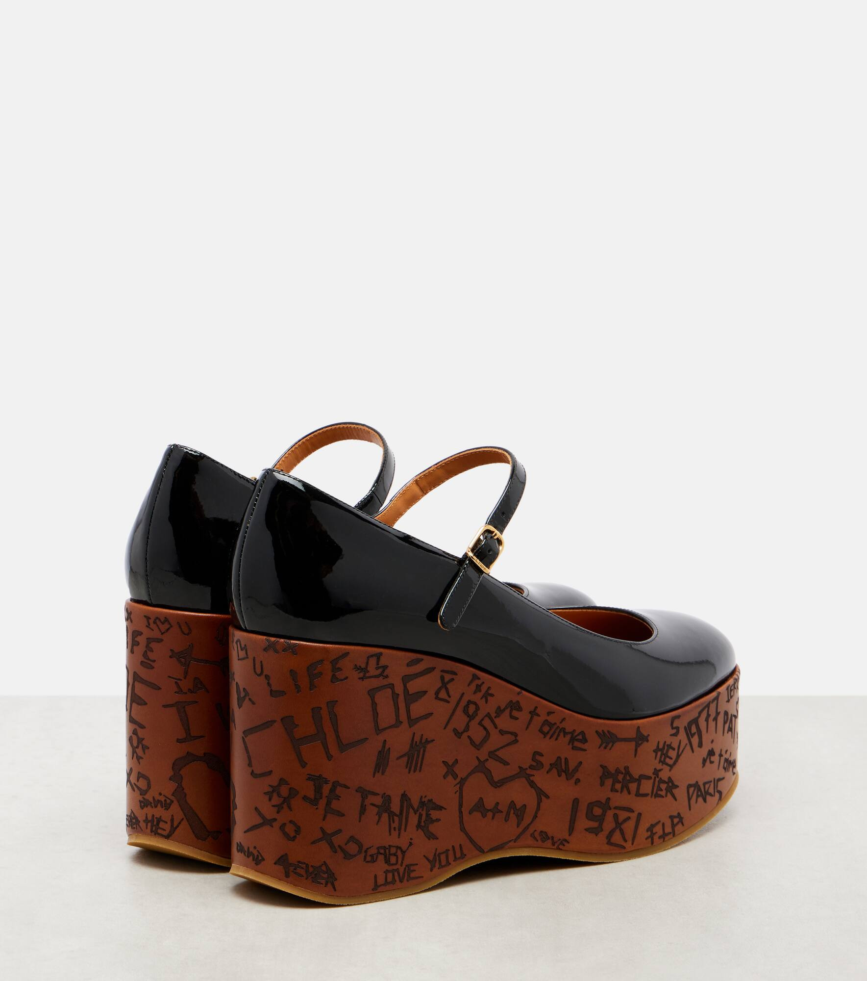 Maxime leather Mary Jane wedge pumps - 2