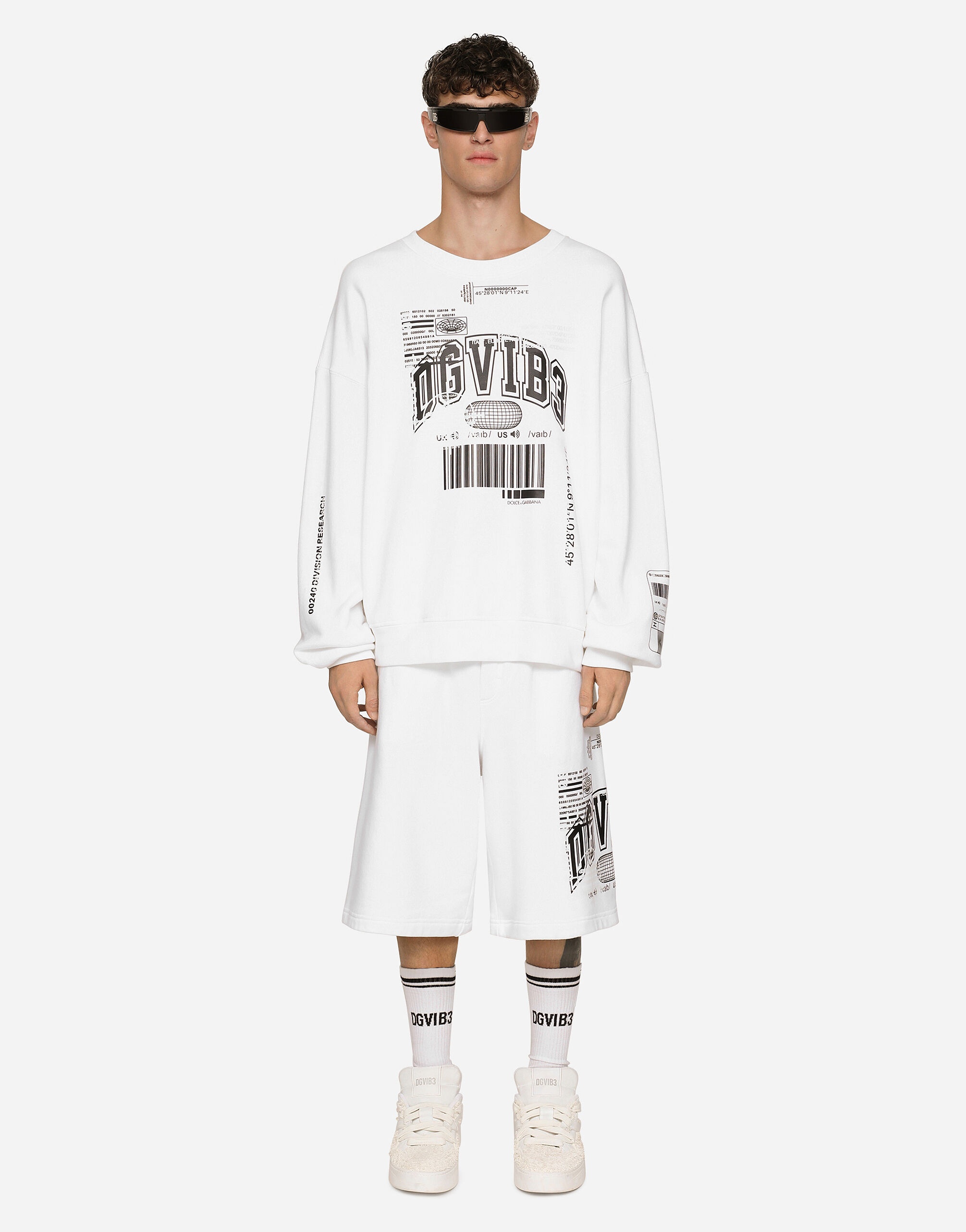 Jersey jogging shorts with DGVIB3 print and logo - 1
