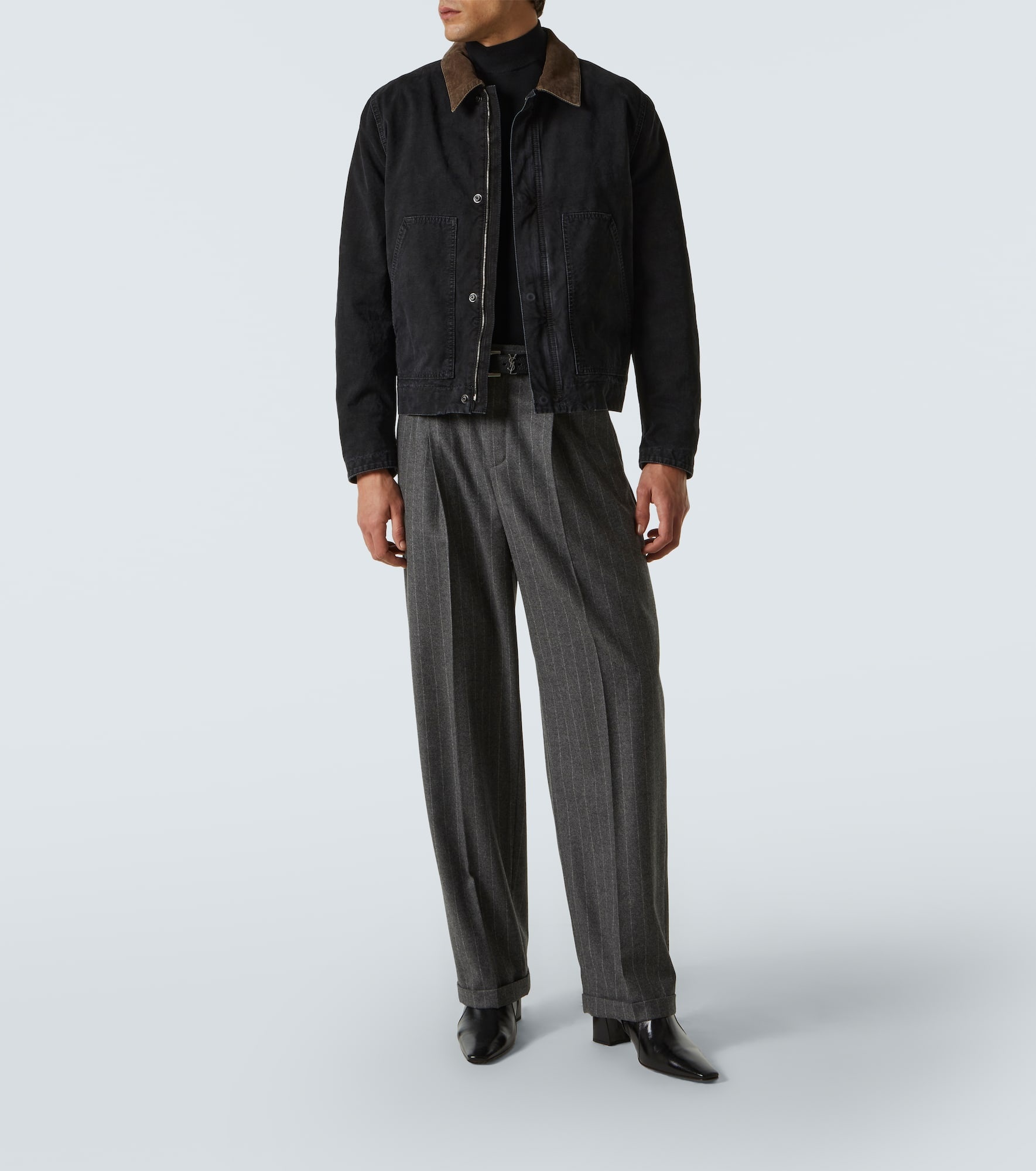 Corduroy-trimmed cotton canvas jacket - 2