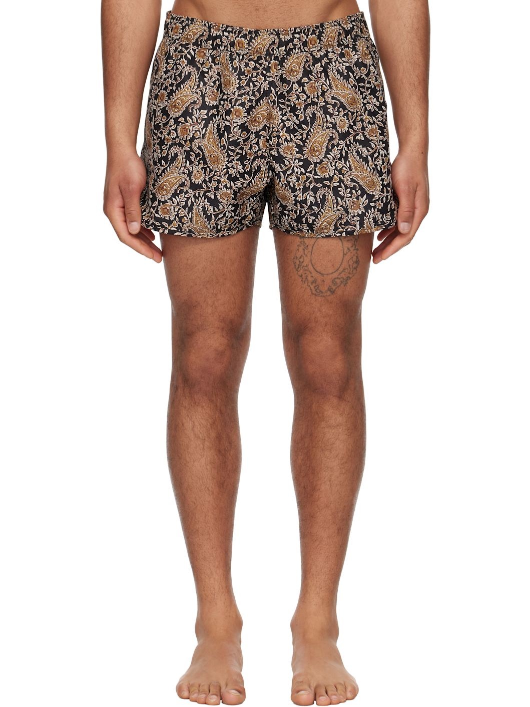 Black & Brown Vicente Swim Shorts - 1
