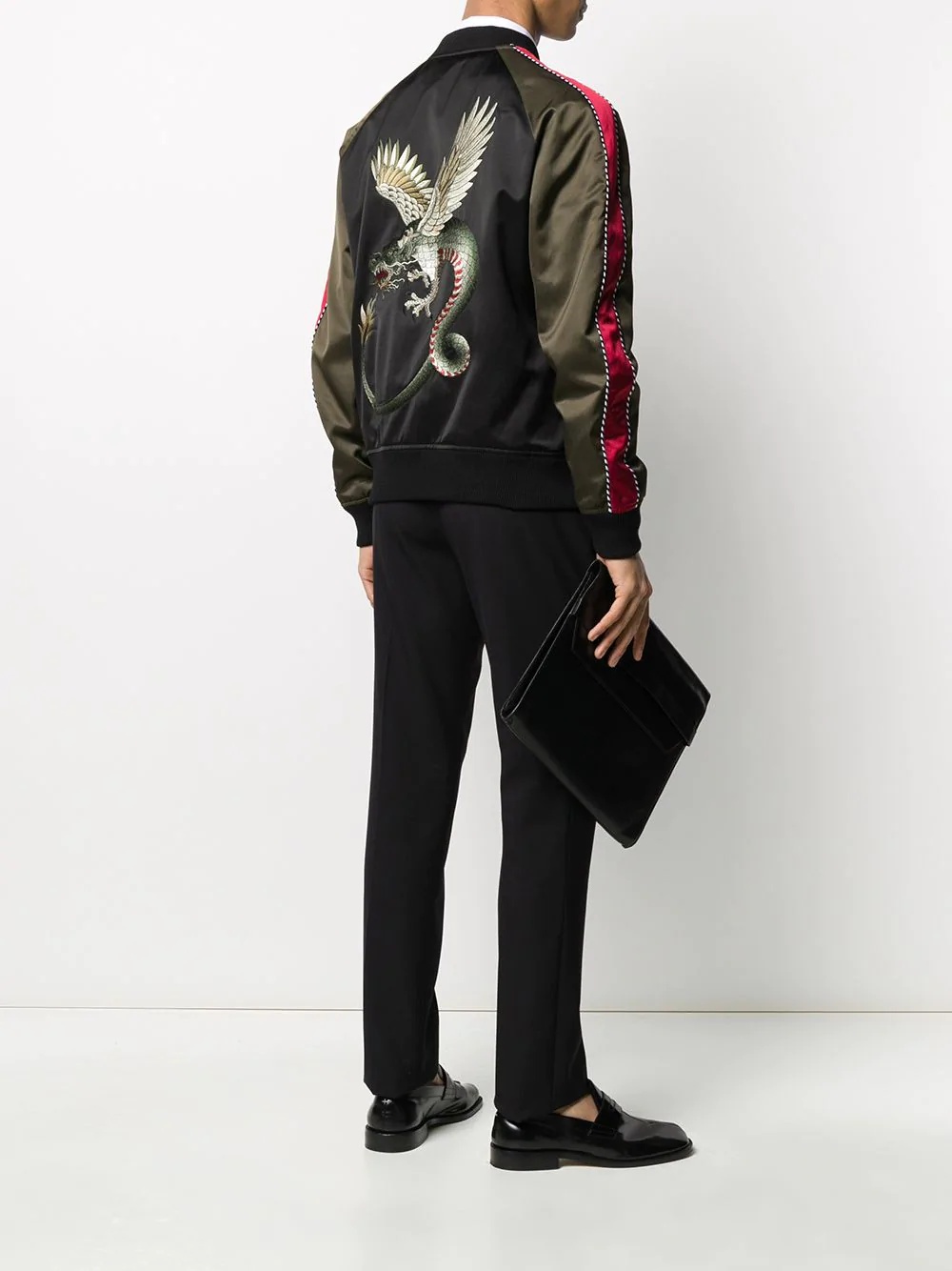 dragon embroidered bomber jacket - 2