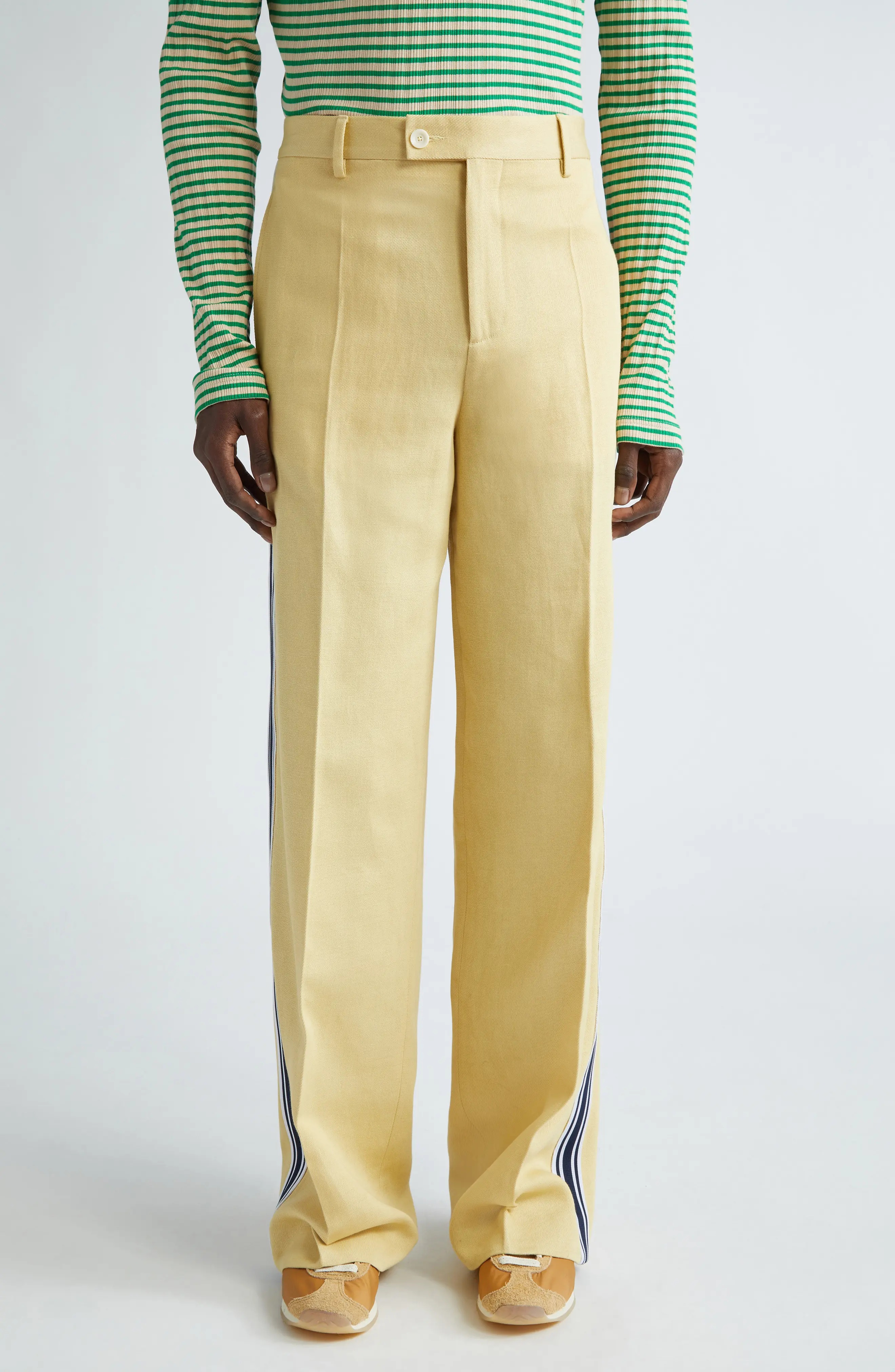 Constant Track Stripe Cotton & Linen Trousers - 1