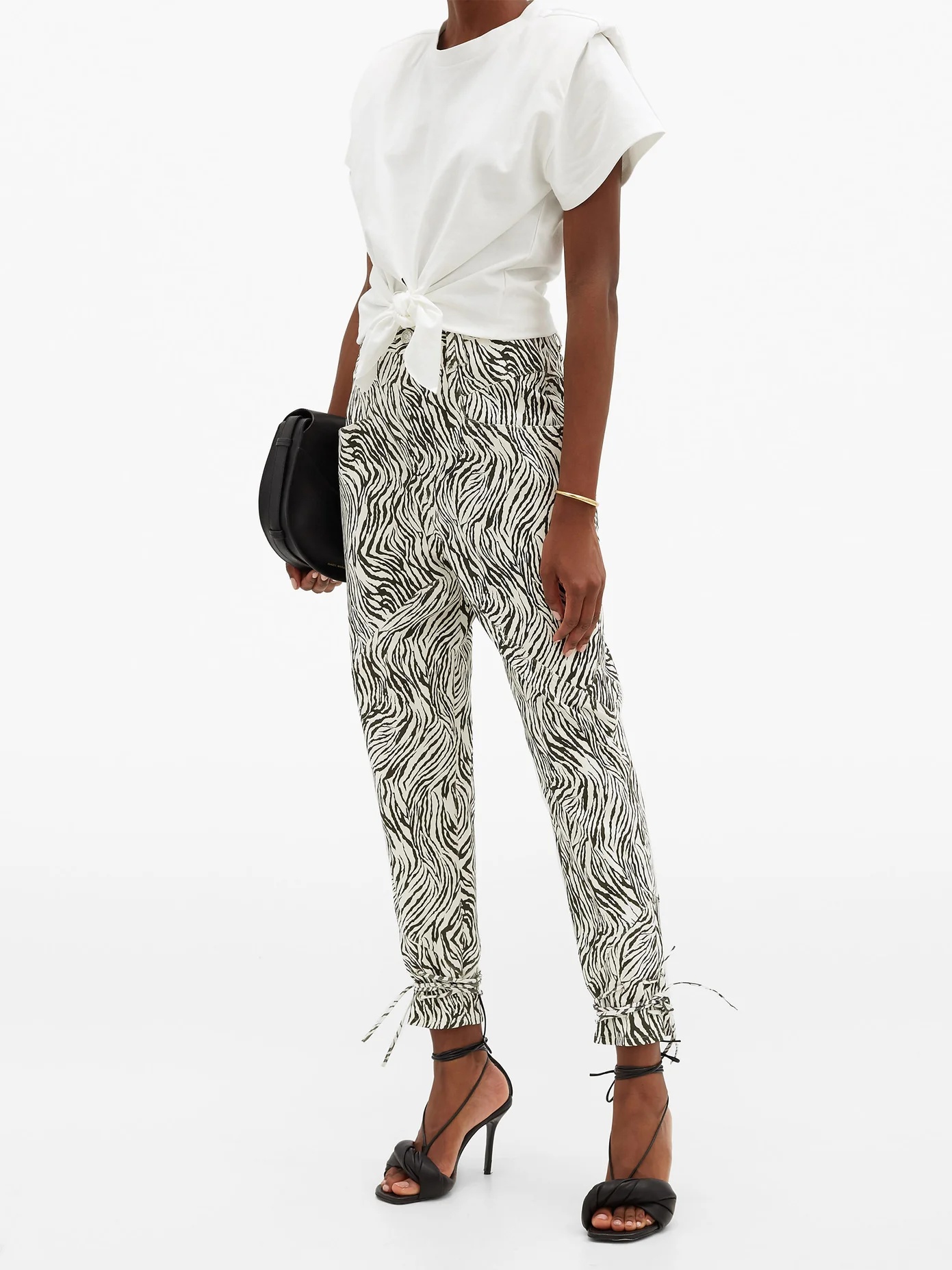 Badeloisa high-rise zebra-print leather trousers - 2