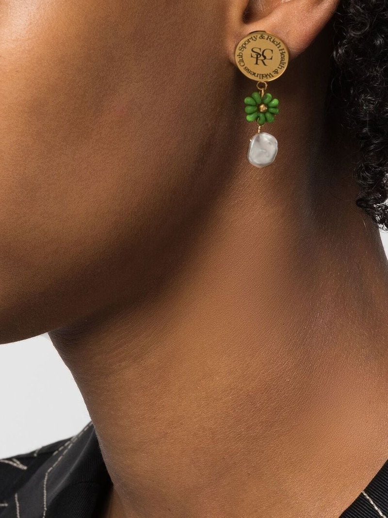 Sporty & Rich pearl resin drop earrings outlook