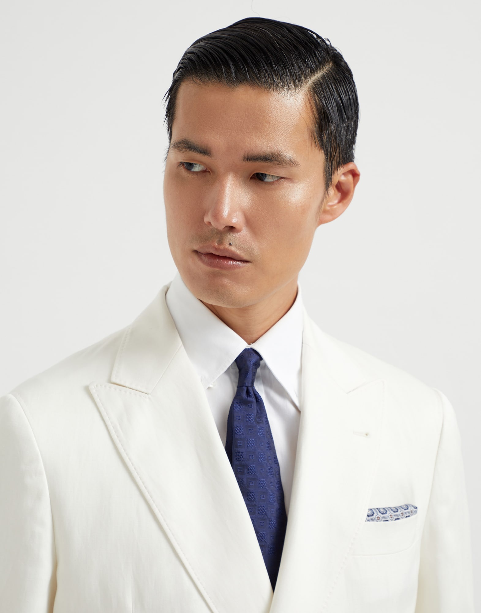 Silk geometric jacquard tie - 3