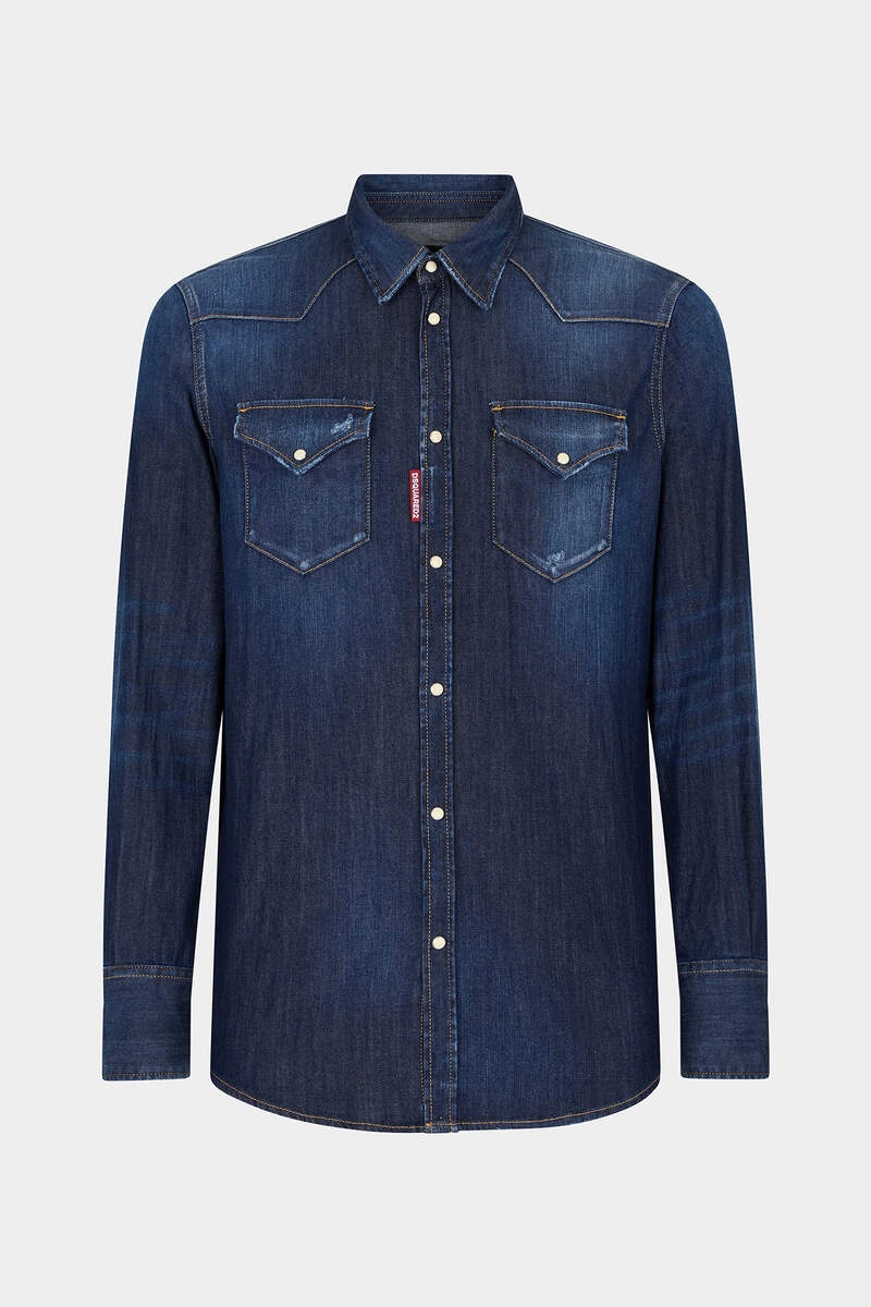 DARK CLASSIC WASH WESTERN SHIRT - 1