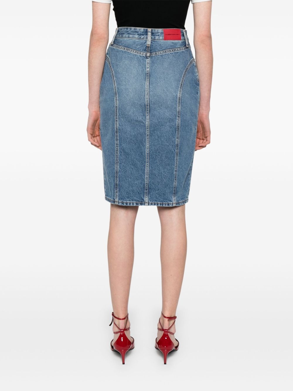 denim pencil skirt - 4