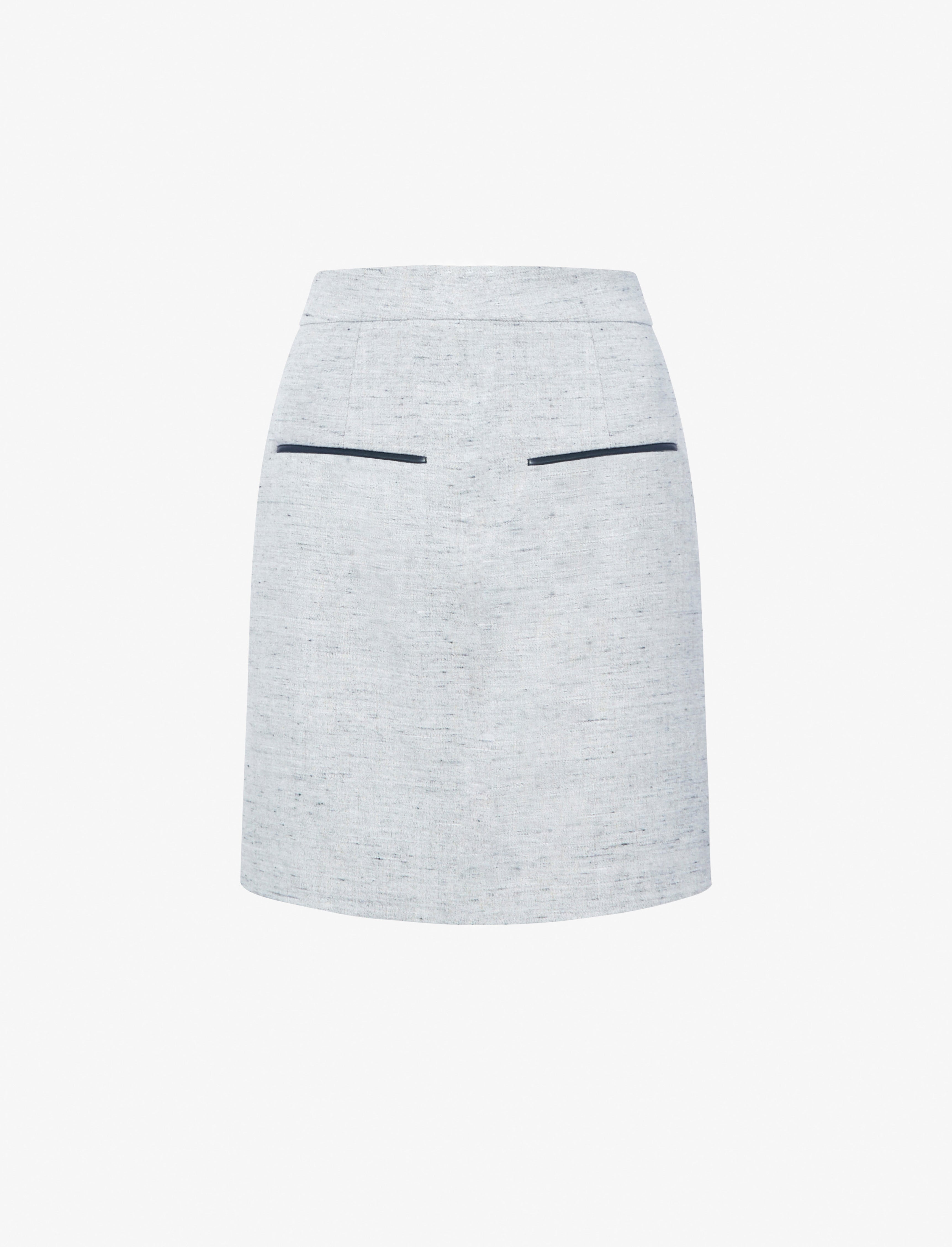 Judith Skirt in Melange Visocose Linen - 1