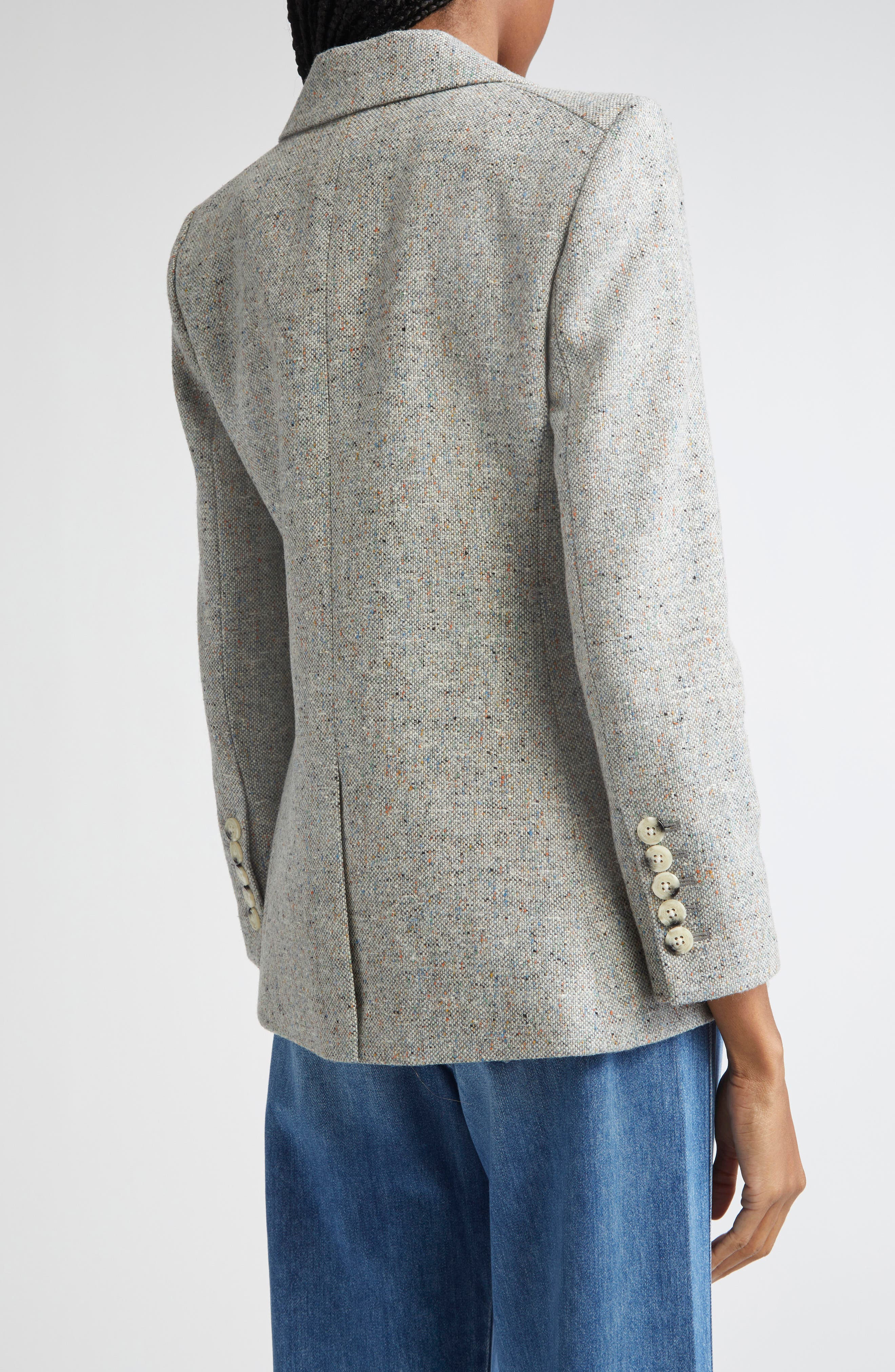 Veronica Beard Healy Donegal Tweed Dickey Jacket in Antique Blue Melange at Nordstrom - 5