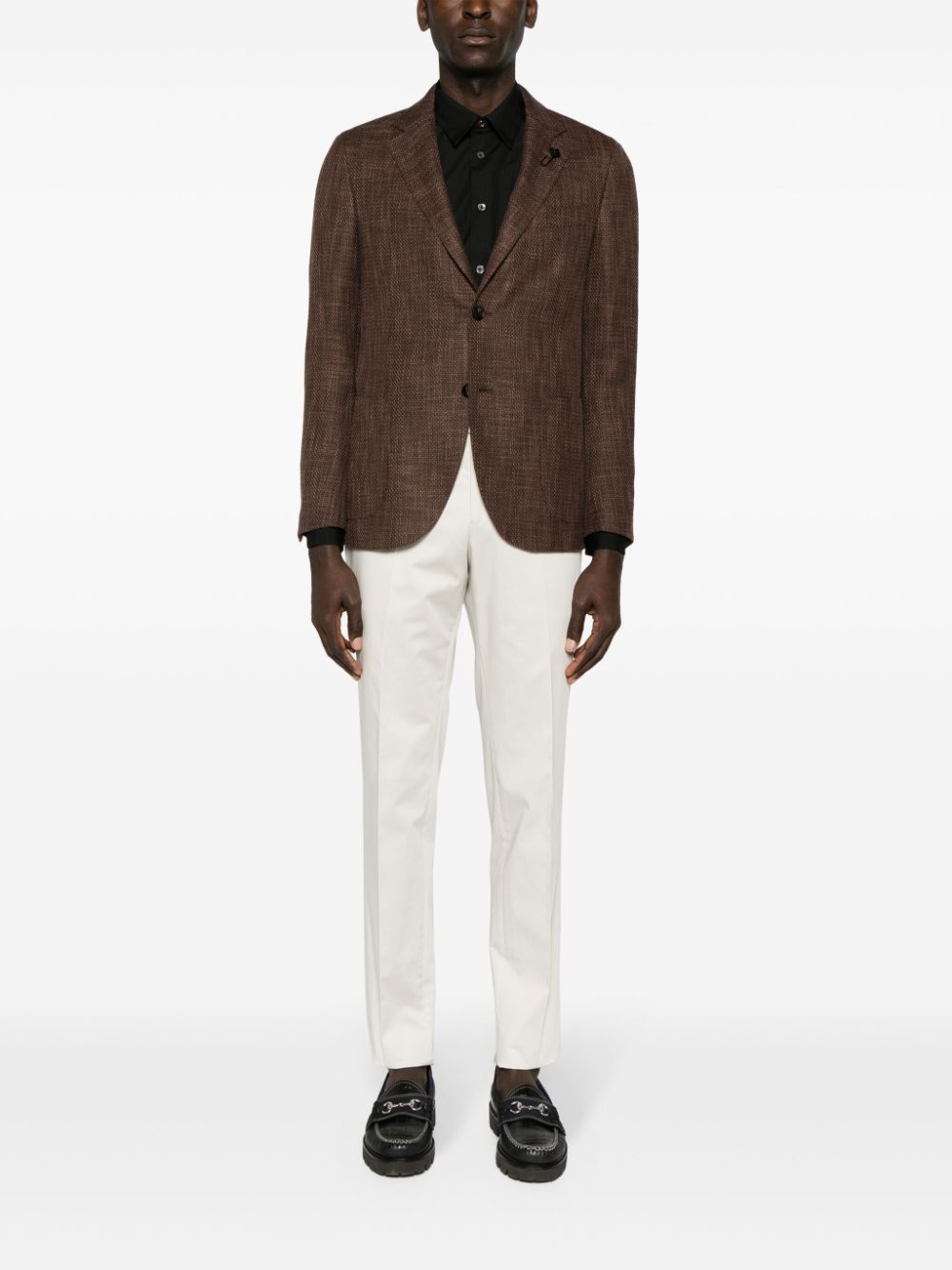 notched-lapels single-breasted blazer - 2