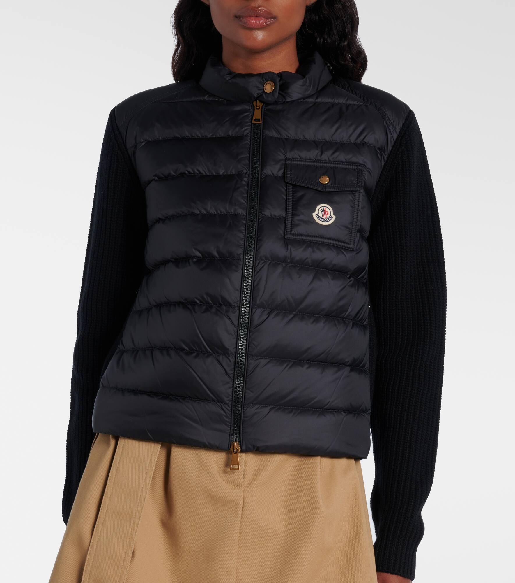 Down-paneled wool and cashmere cardigan - 6