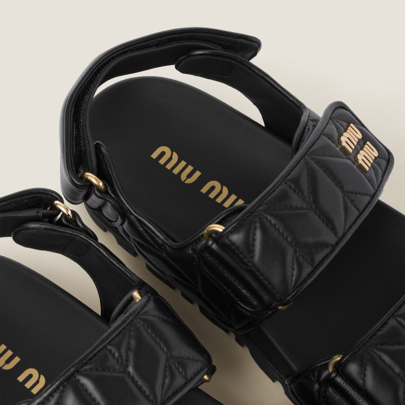 Sporty matelassé nappa leather sandals 4