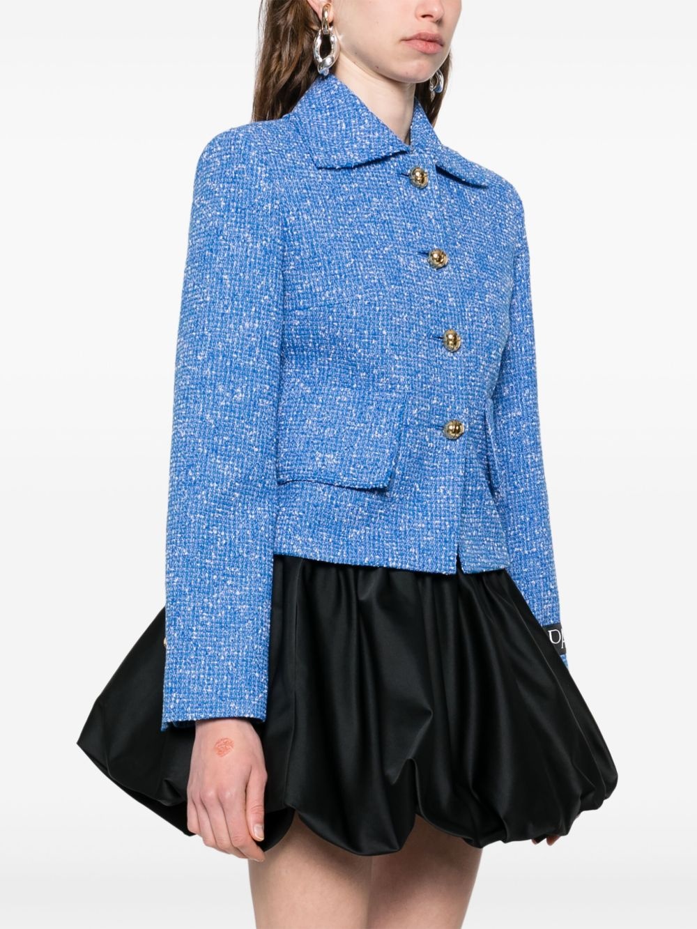 tweed cropped jacket - 3