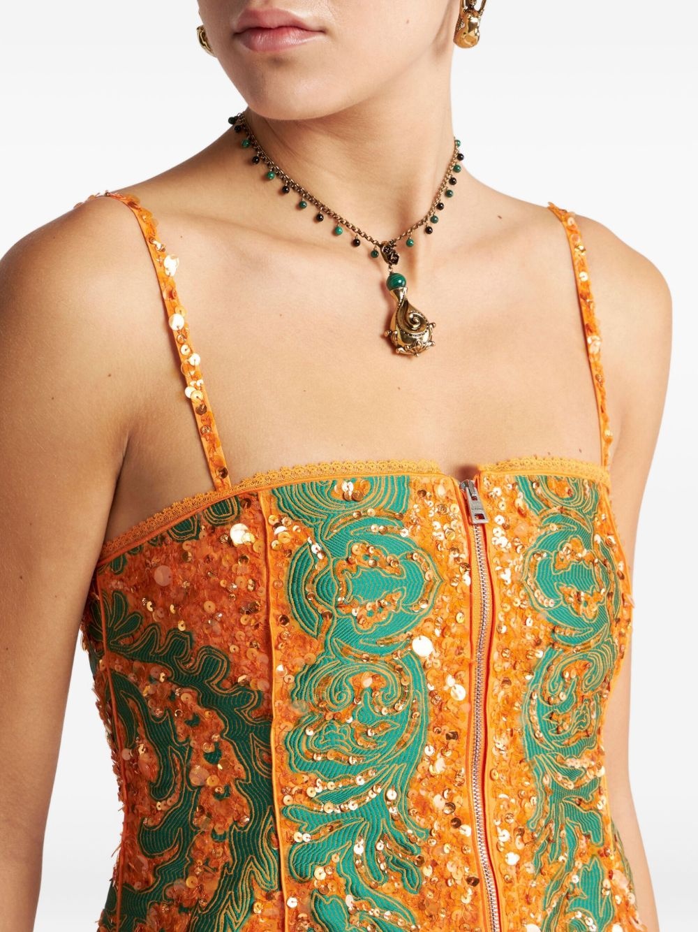 sequin-embroidered mini dress - 4