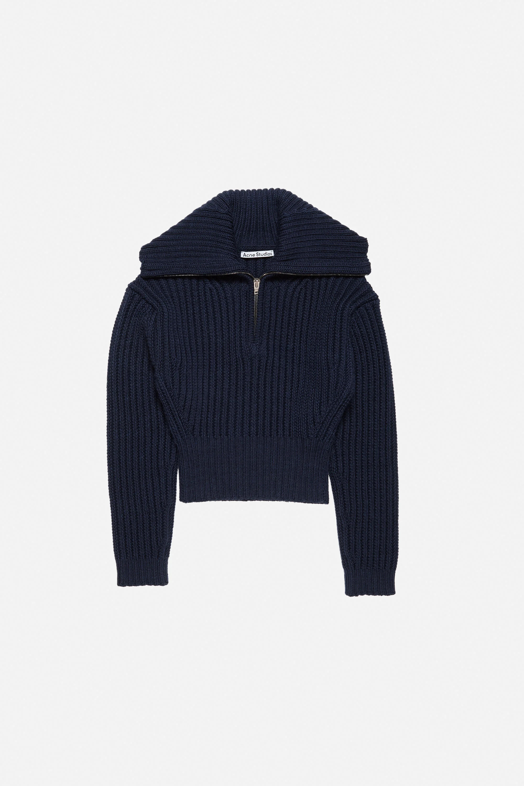 Wool half-zip knit - Navy - 6
