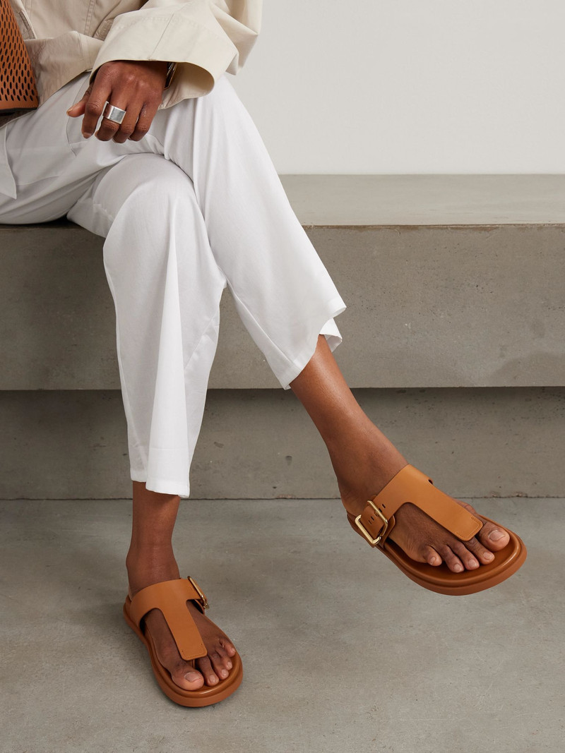 Tod's Buckled leather sandals Tan outlook