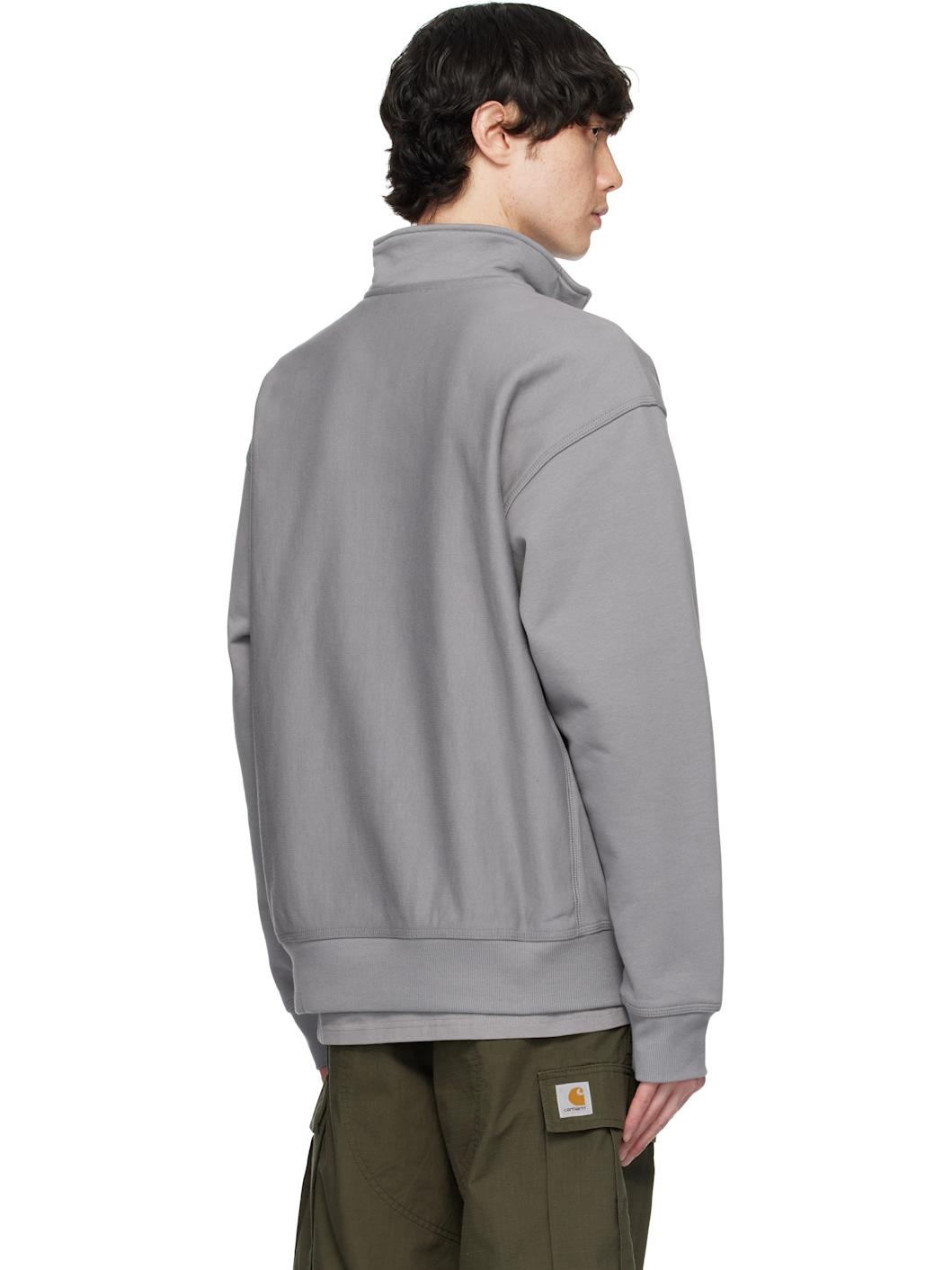 Gray Half Zip American Script Sweatshirt - 3