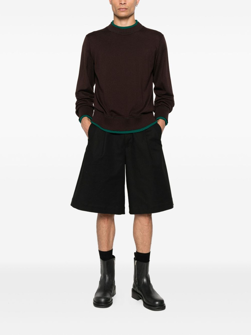 sacai contrast-trim crew-neck sweater outlook