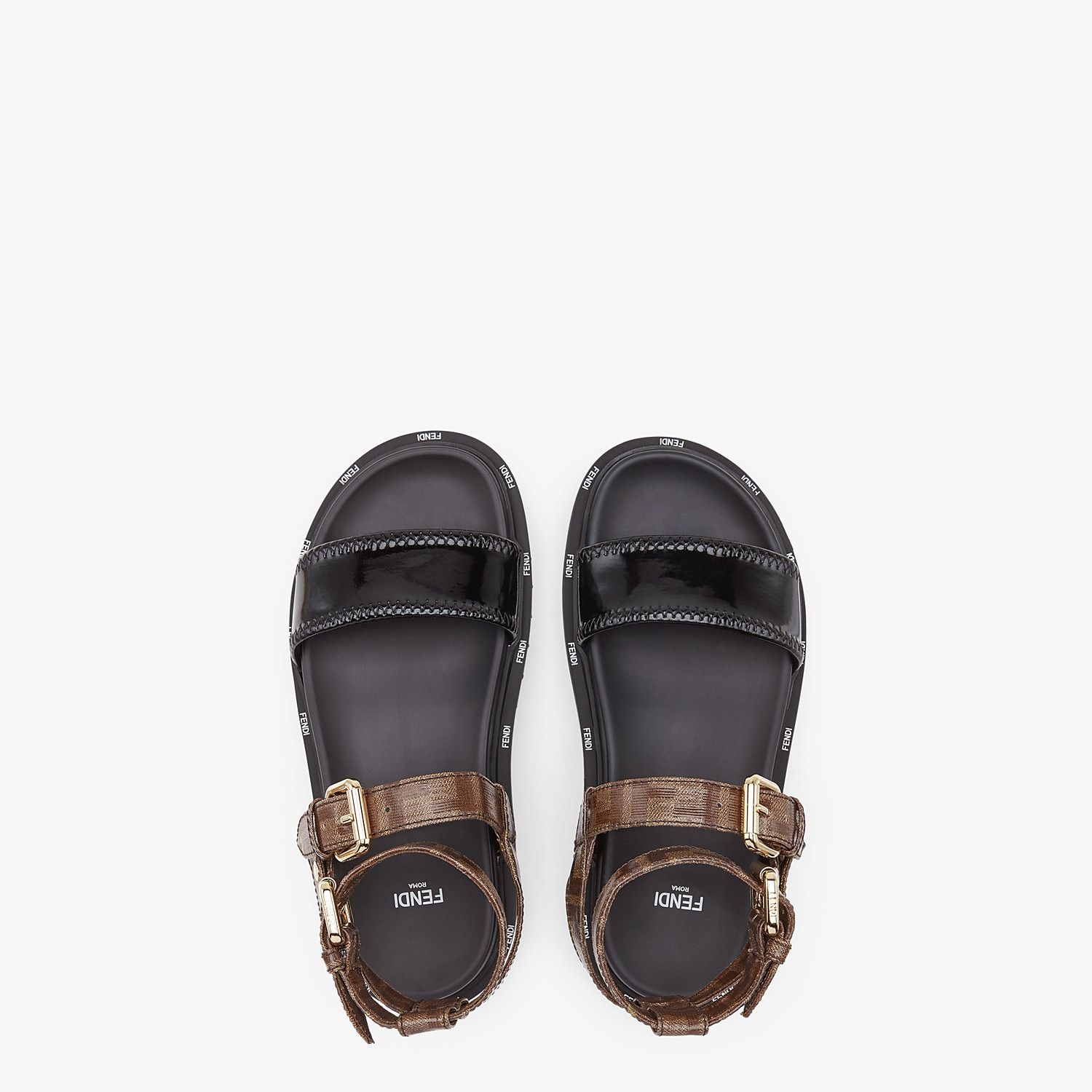 Sandals in glossy black neoprene - 4