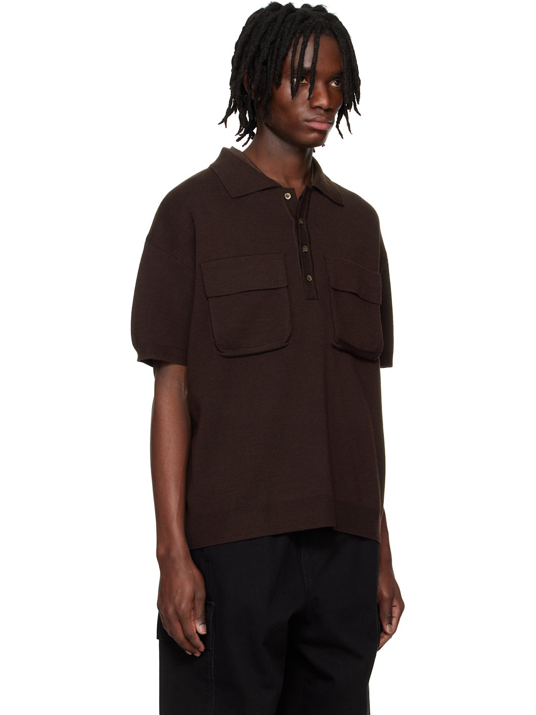 Brown Knitted Polo - 2