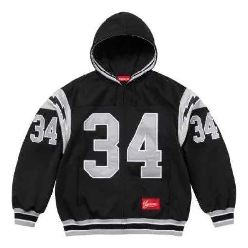 Supreme Football Zip Up Hooded Sweatshirt 'Black White' SUP-SS24-023 - 1