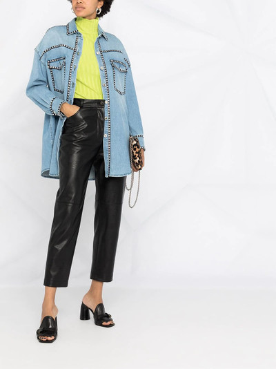 Moschino crystal-embellished denim shirt outlook