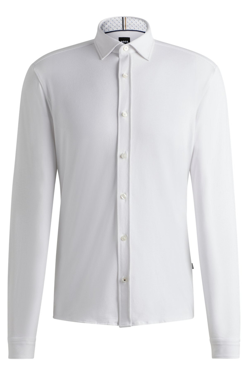 SLIM-FIT SHIRT IN STRETCH-COTTON JERSEY 1