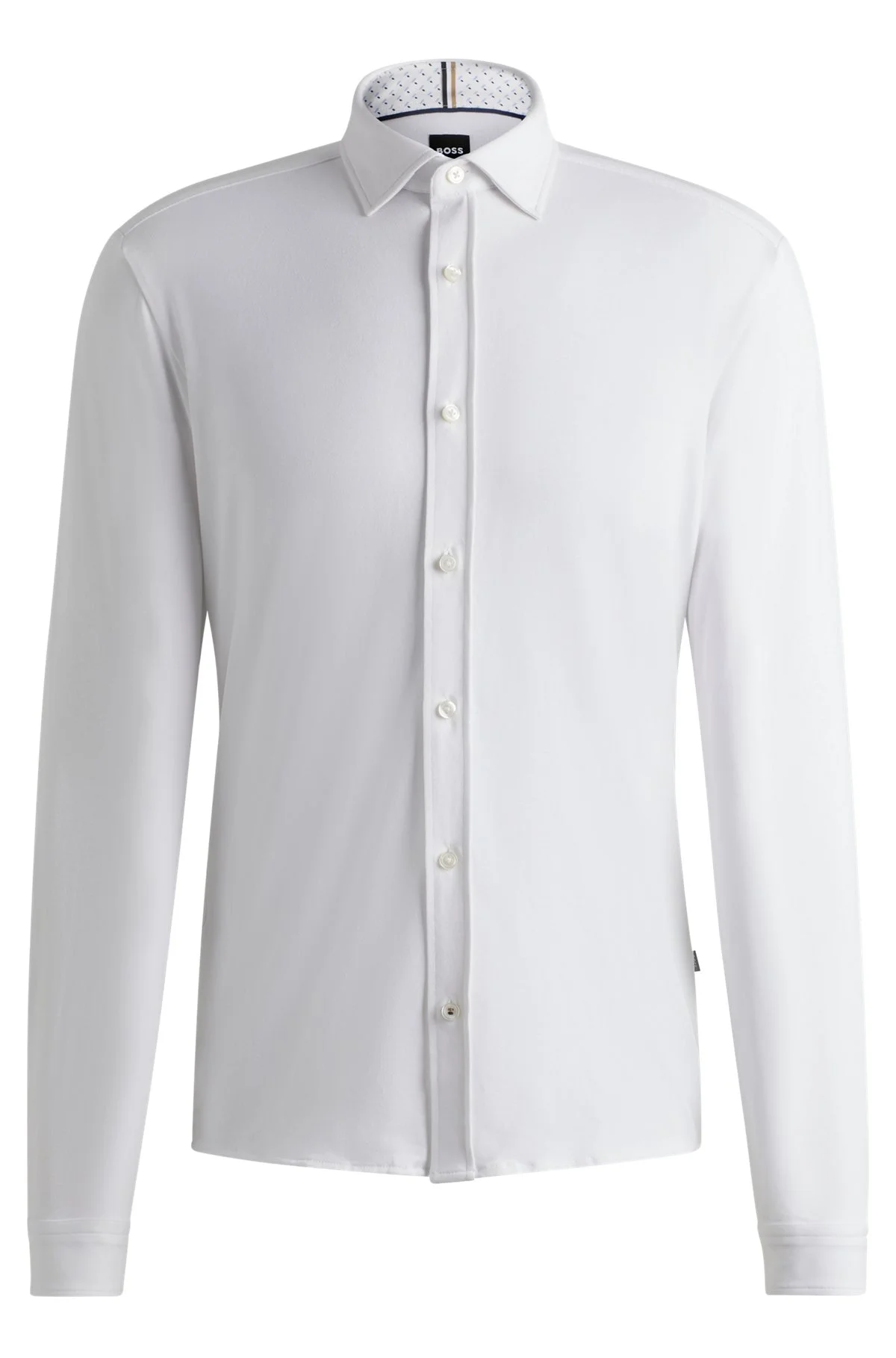 SLIM-FIT SHIRT IN STRETCH-COTTON JERSEY - 1