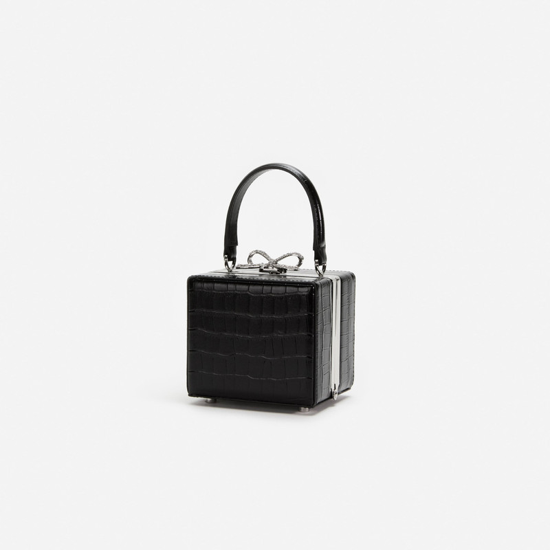 self-portrait Black Croc Micro Bag outlook