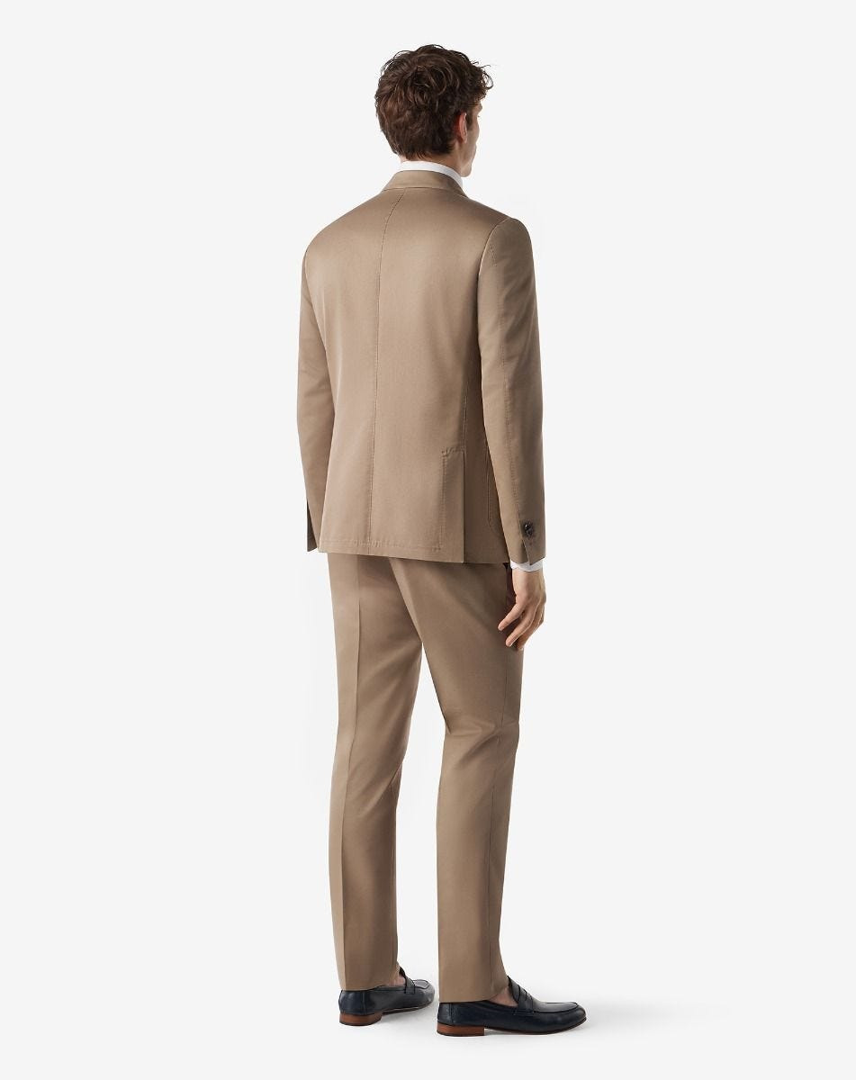 Hazelnut wool and cotton suit - 3