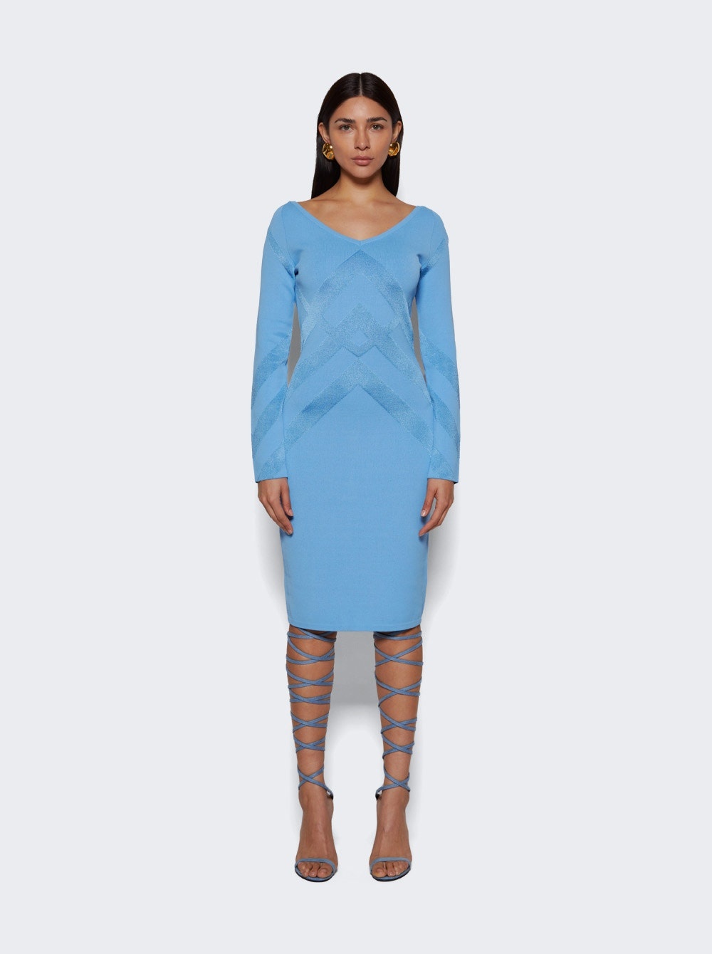 Orietta Long Sleeve Midi Dress Foxglove Blue - 2