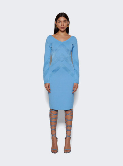 Burberry Orietta Long Sleeve Midi Dress Foxglove Blue outlook