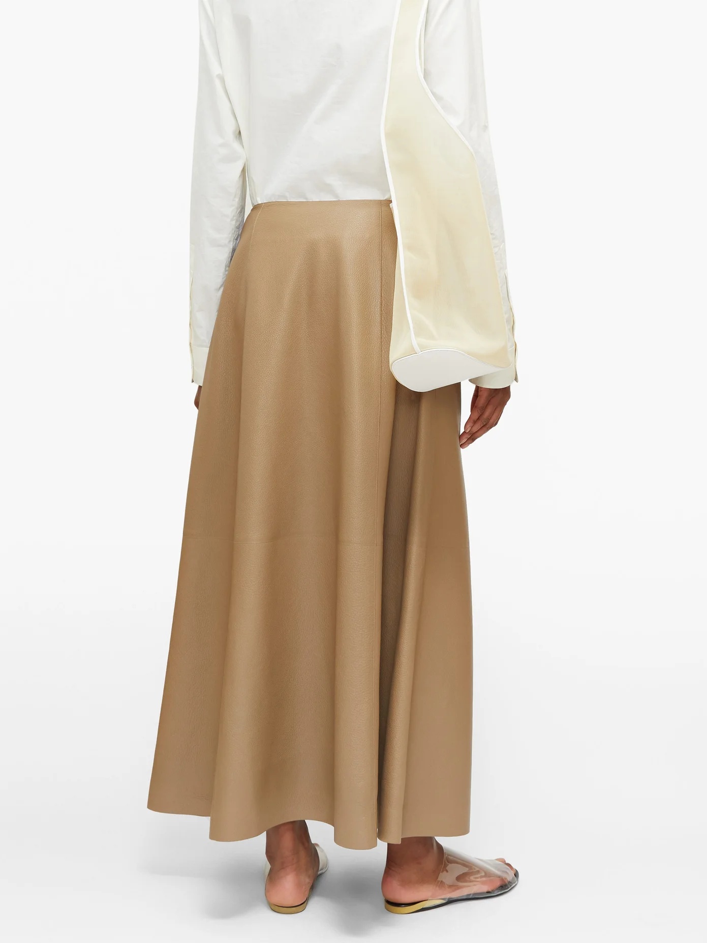 Timowa grained-leather midi skirt - 5