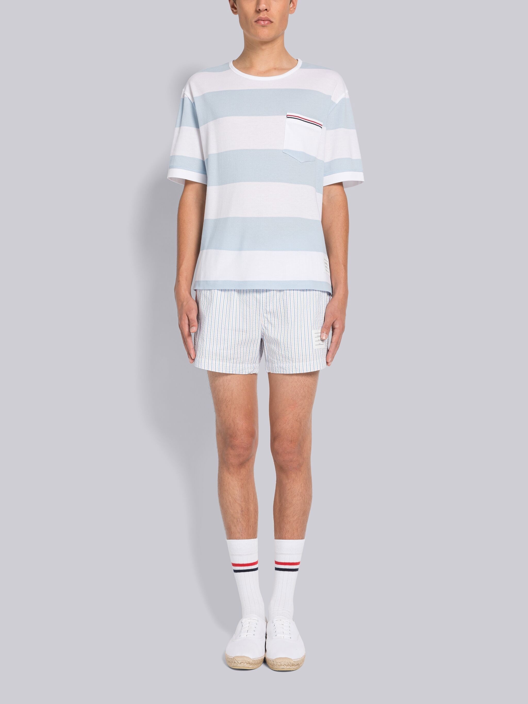 RUGBY STRIPE PIQUE OVERSIZED SHORT SLEEVE POCKET TEE - 4