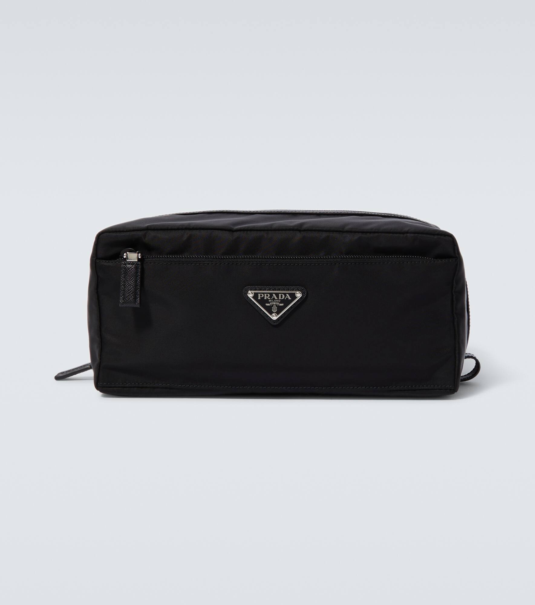 Re-Nylon leather-trimmed toiletry bag - 1