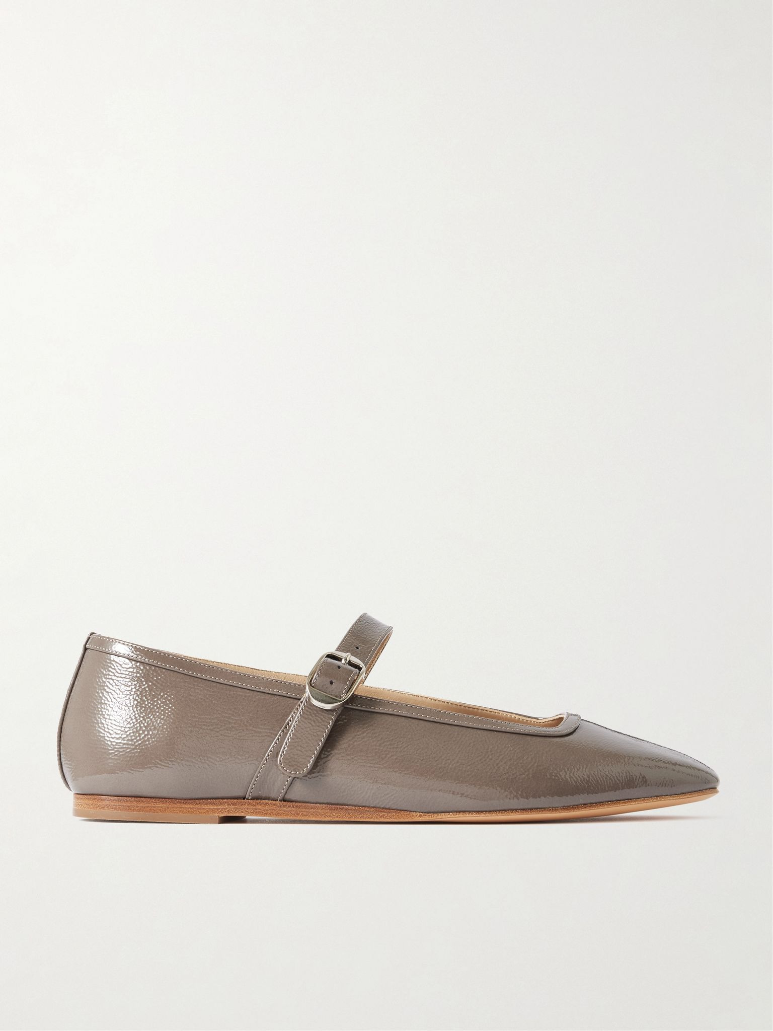 Patent-leather Mary Jane ballet flats Taupe - 1