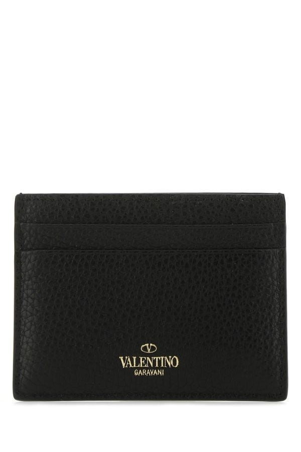 Black leather Rockstud card holder - 3