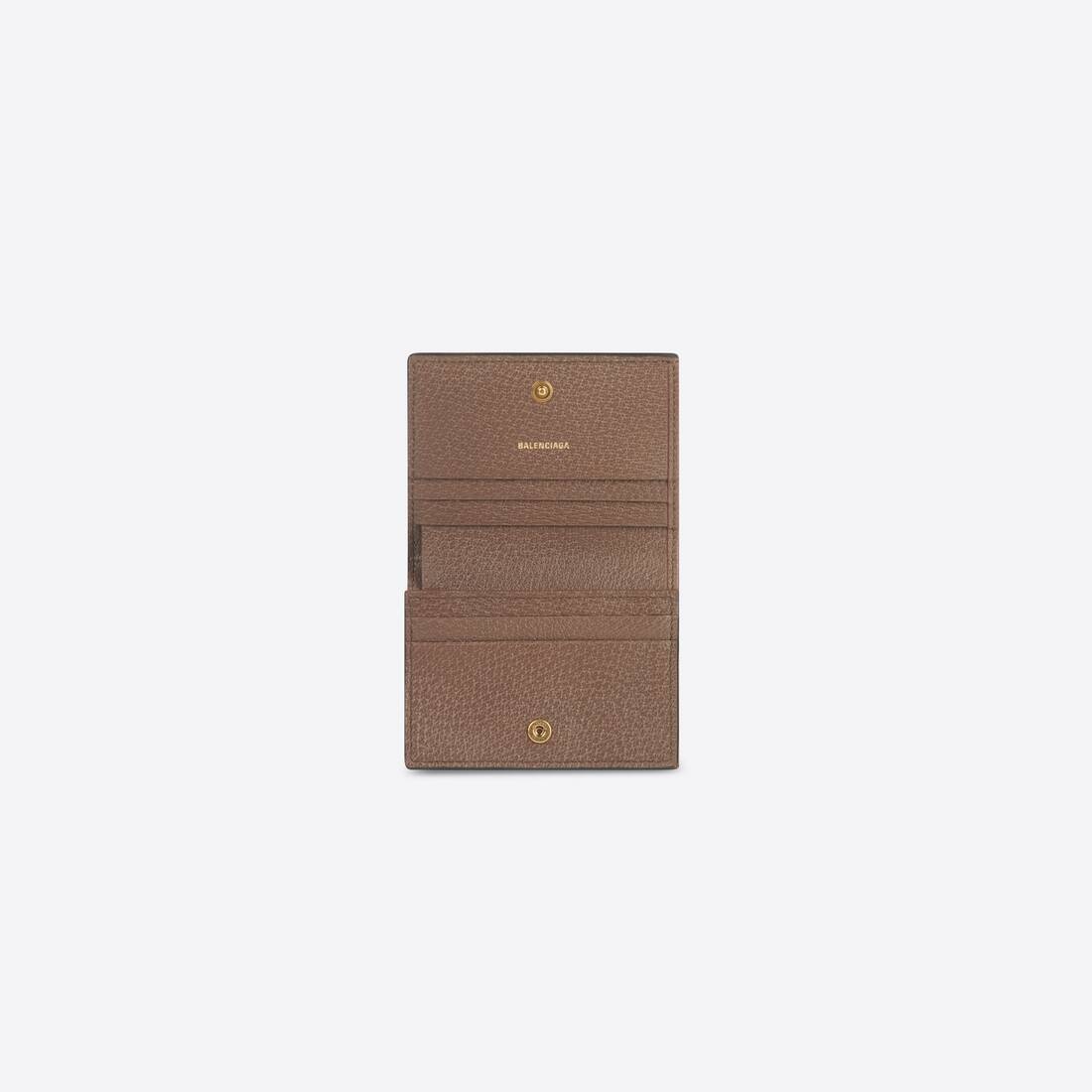 Women's Hacker Card Case Wallet In Coated Canvas in Beige - 3