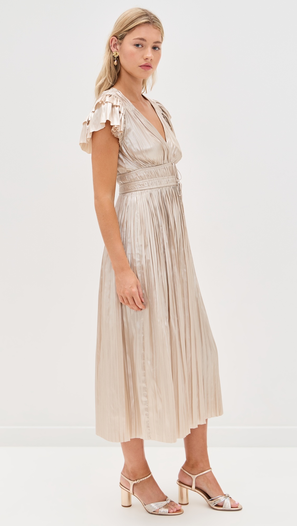 Patrice Flutter Sleeve Midi Dress - 3