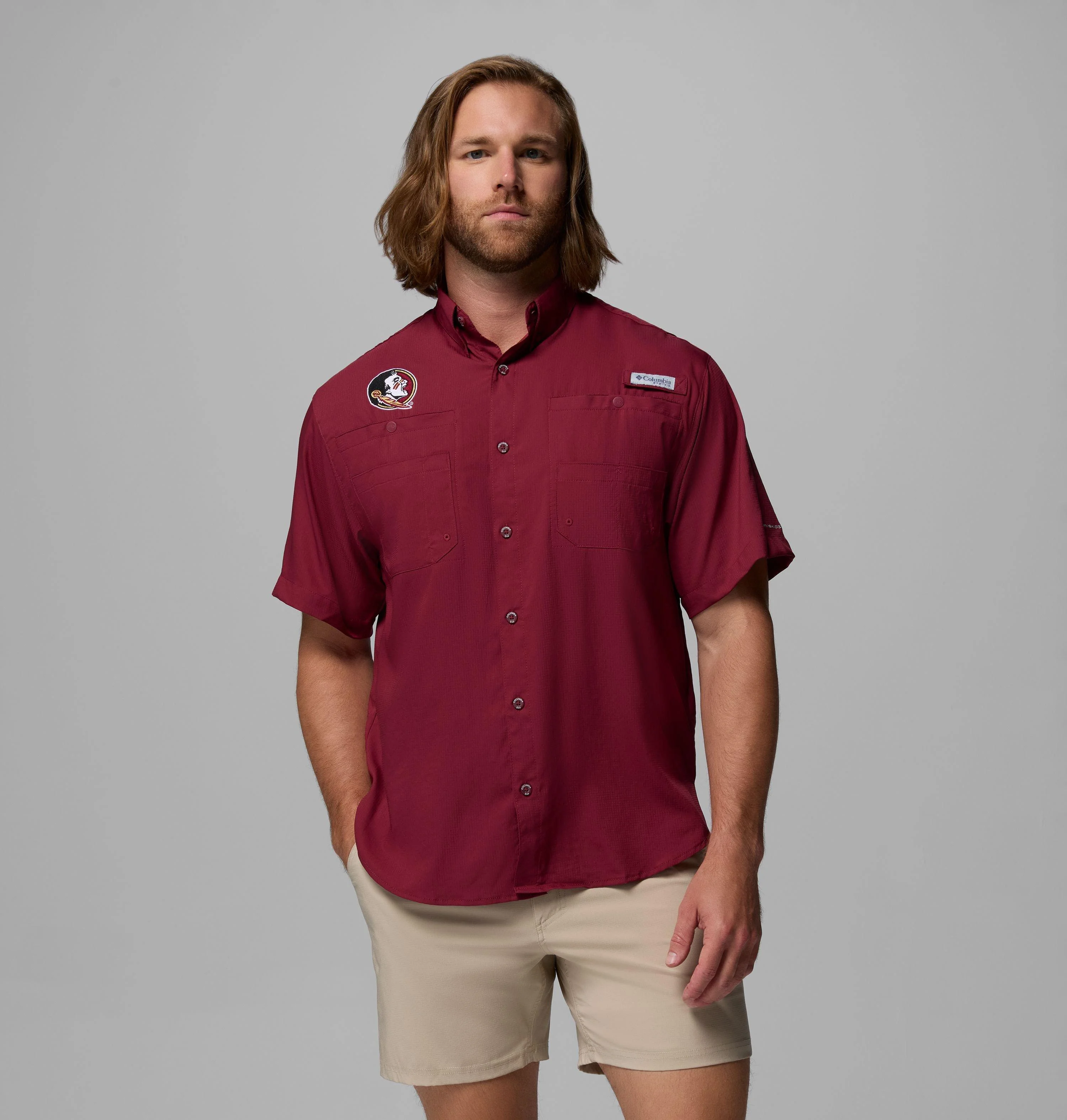Men's Collegiate PFG Tamiami Short Sleeve Shirt - Florida State - 1