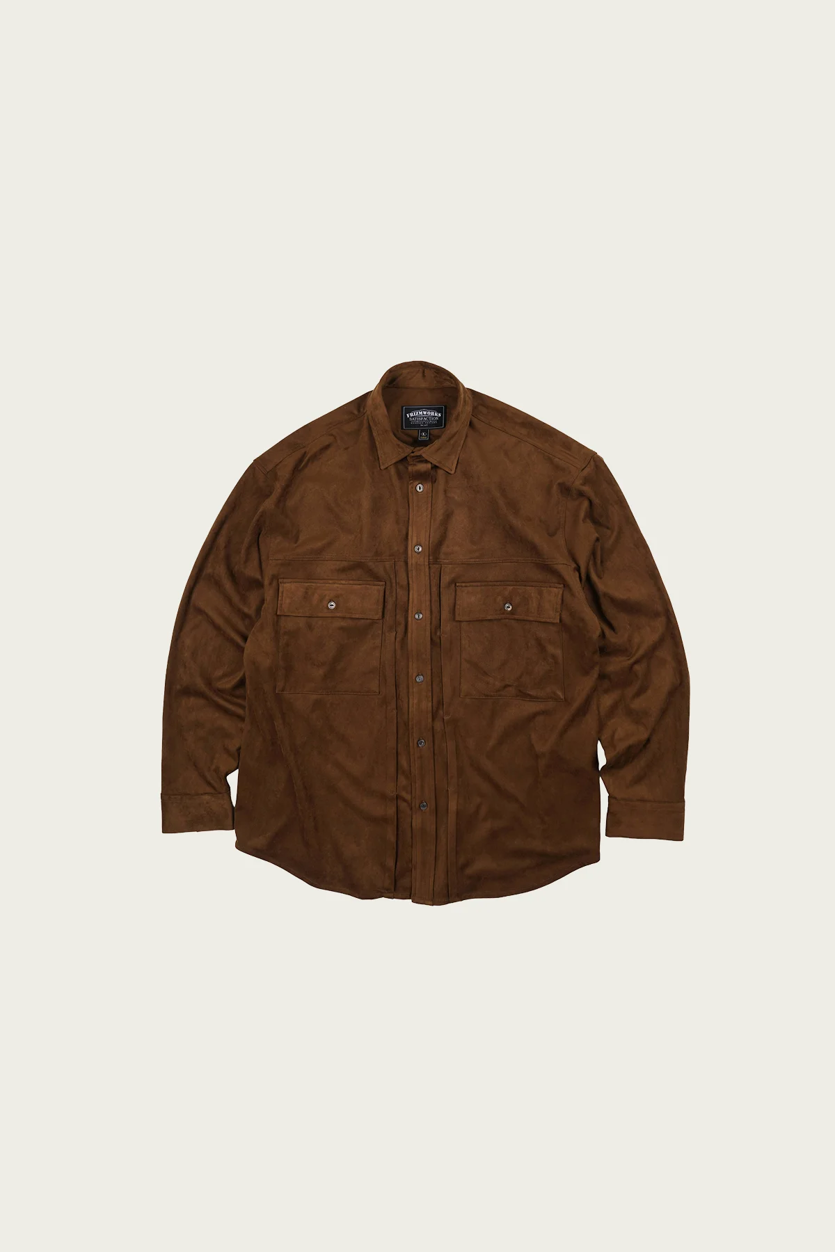 Suede Trucker Relaxed Shirt - Brown - 1