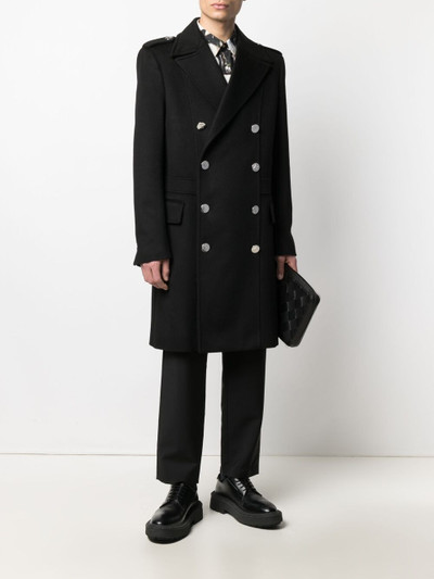 Balmain double-breasted cashmere coat outlook