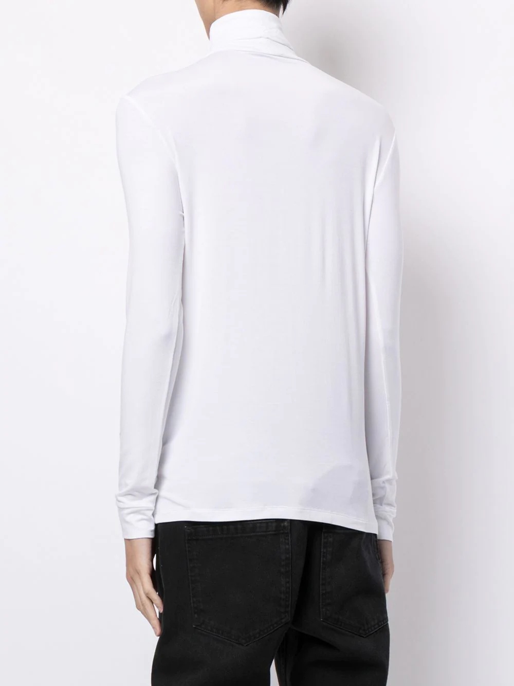 embroidered-logo funnel-neck top - 4