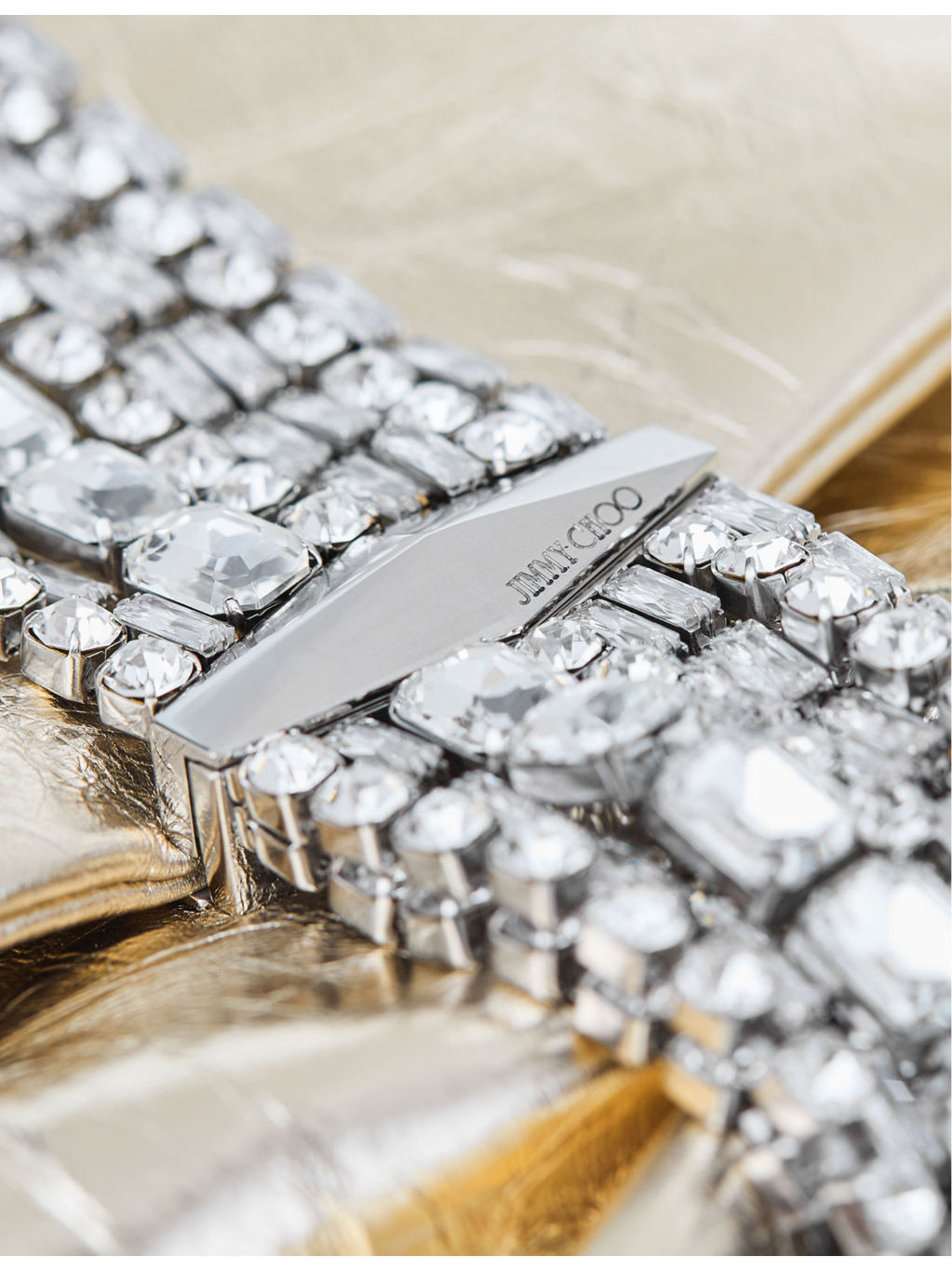 Zandra crystal-embellished metallic-leather clutch bag - 2