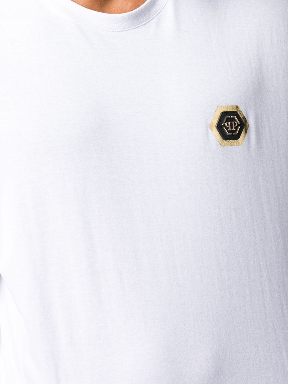 logo patch round neck T-shirt - 5